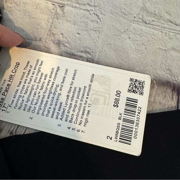 Lululemon Pace HR Crop 17” Black Leggings - Picture 2 of 7